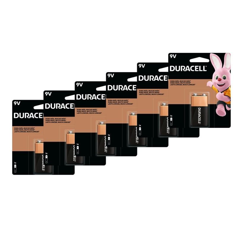 Pack 6 Baterías 9v 6f22- Duracell MN1604-0