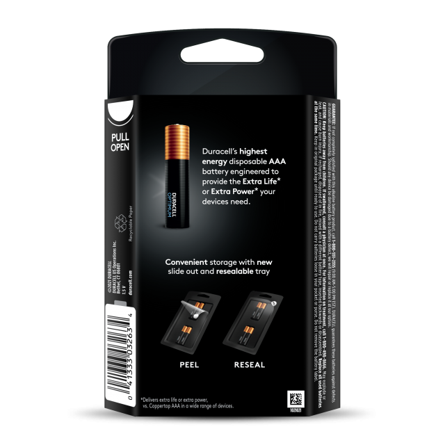 Pilas Duracell Optimum AAA 4 - Gran duración -1