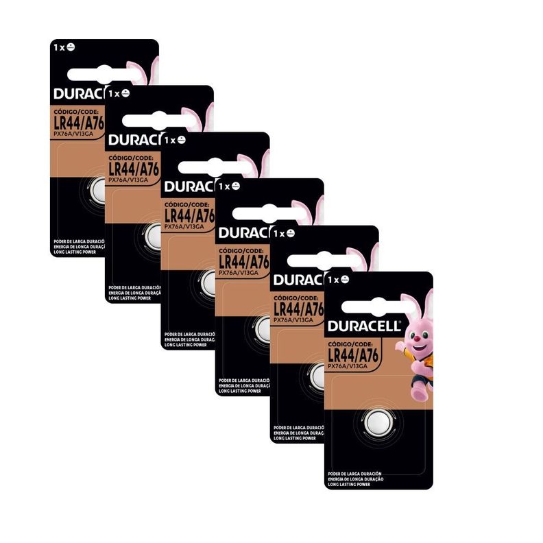 Pack 6 Pila Duracell LR44 / 76A-0
