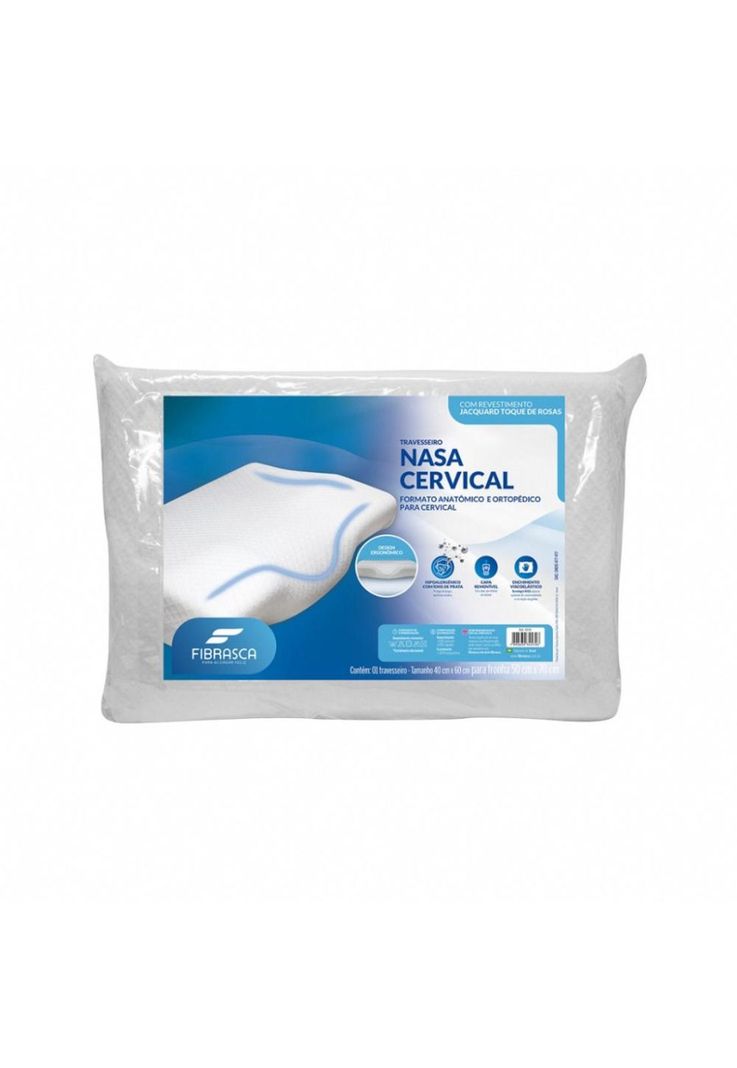 Almohada Nasa Cervical Fibrasca Viscoelástica 39x54 cm-0