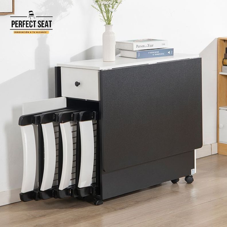 Comedor Plegable mult + 4 sillas plegables madera -2