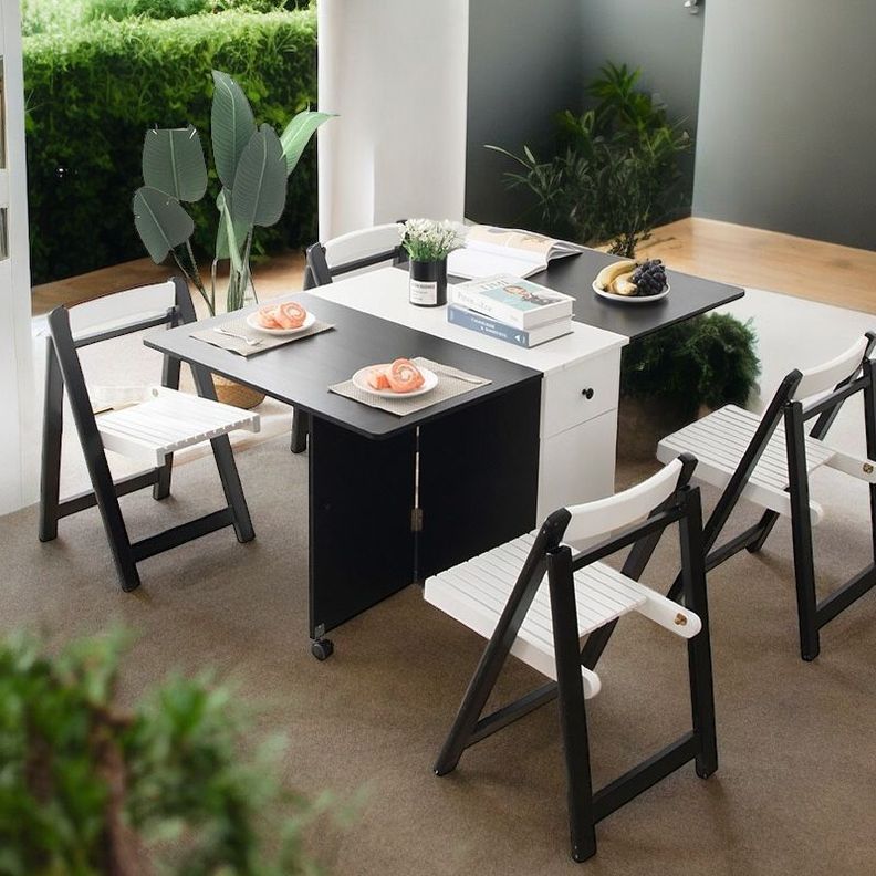 Comedor Plegable mult + 4 sillas plegables madera -6