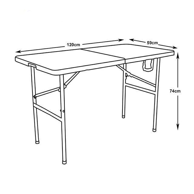 Mesa plegable 122*60*74cm tipo maleta-4