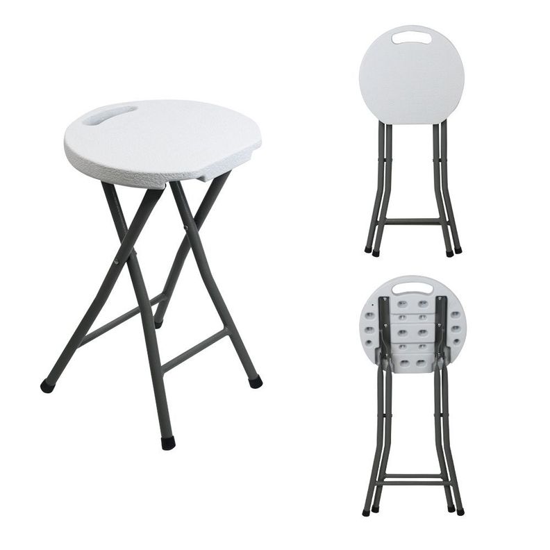 Juego de Comedor Mesa Plegable Maleta 120cm + 6 Taburetes Plegables-2