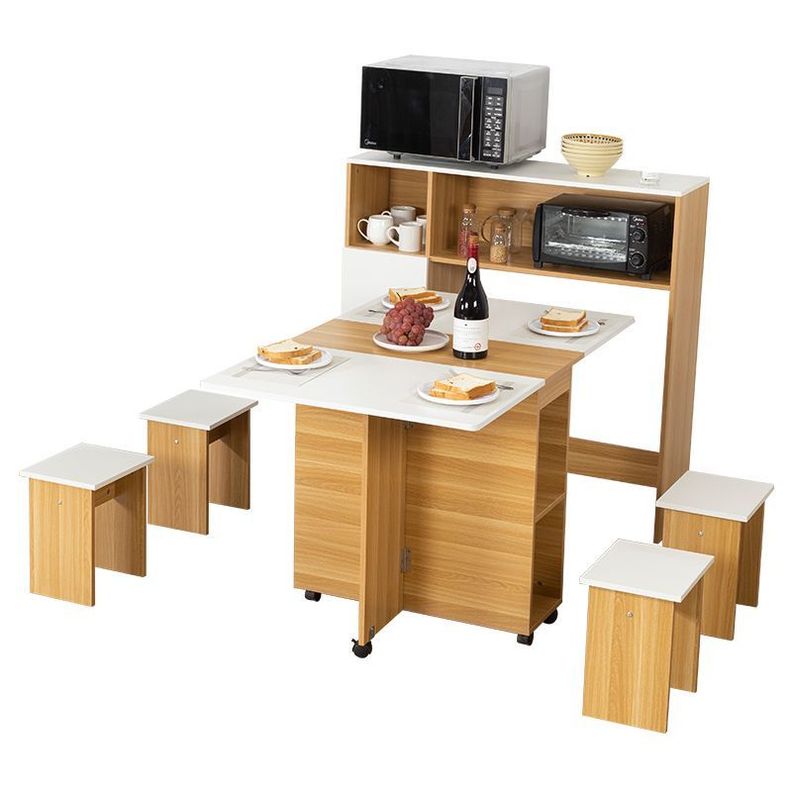 Juego De Comedor + 4 Pisos + Mueble Organizador Ba-0