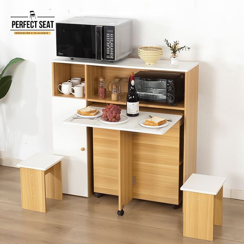 Juego De Comedor + 4 Pisos + Mueble Organizador Ba-2