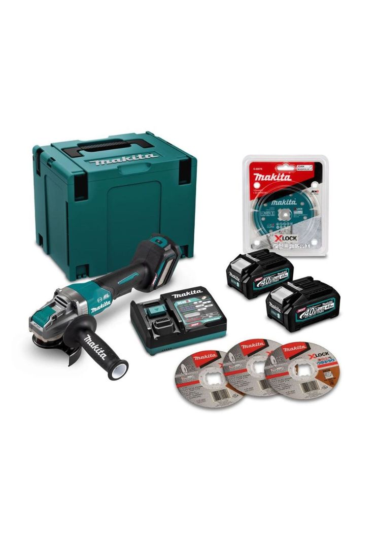 Kit esmeril angular 40V GA043GM202-1 + 2 Bat 4.0 Ah + Carg.-0