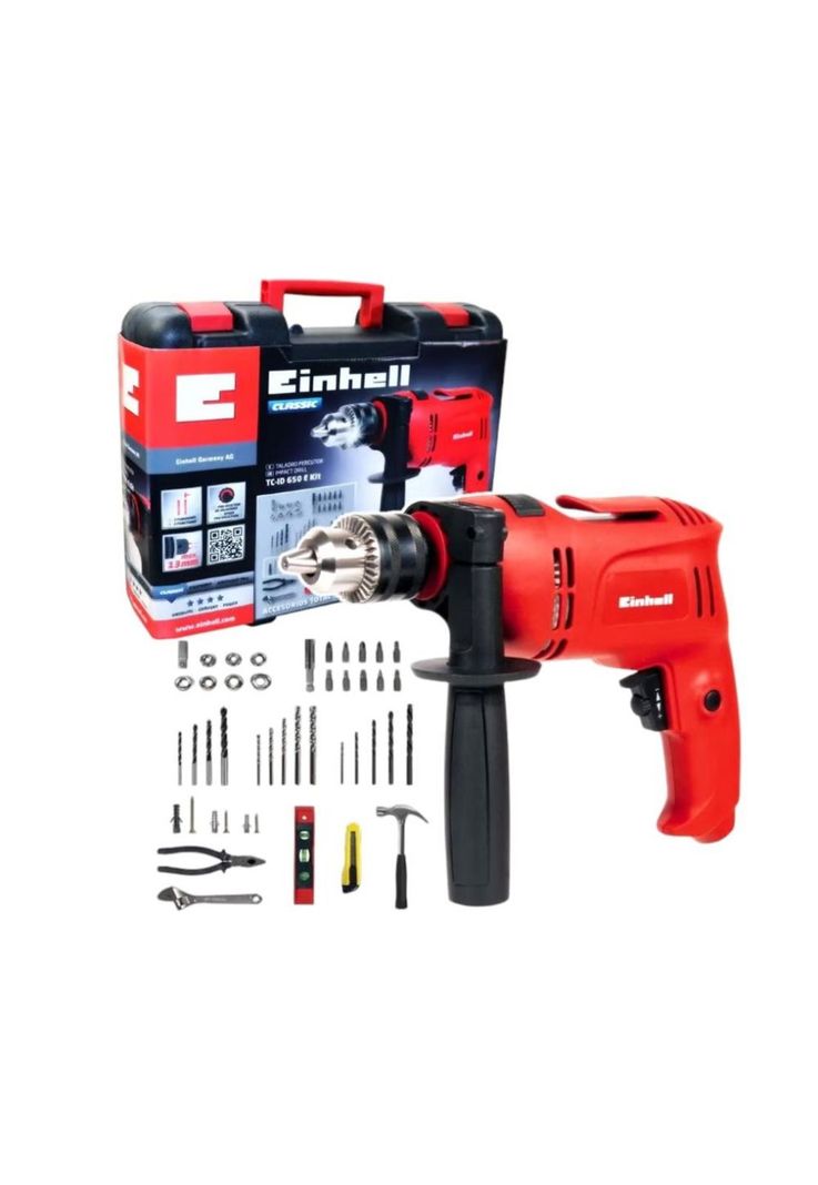 KIT EINHELL TC-ID 650 TALADRO PERCUTOR 13MM - 650W+ACC-0