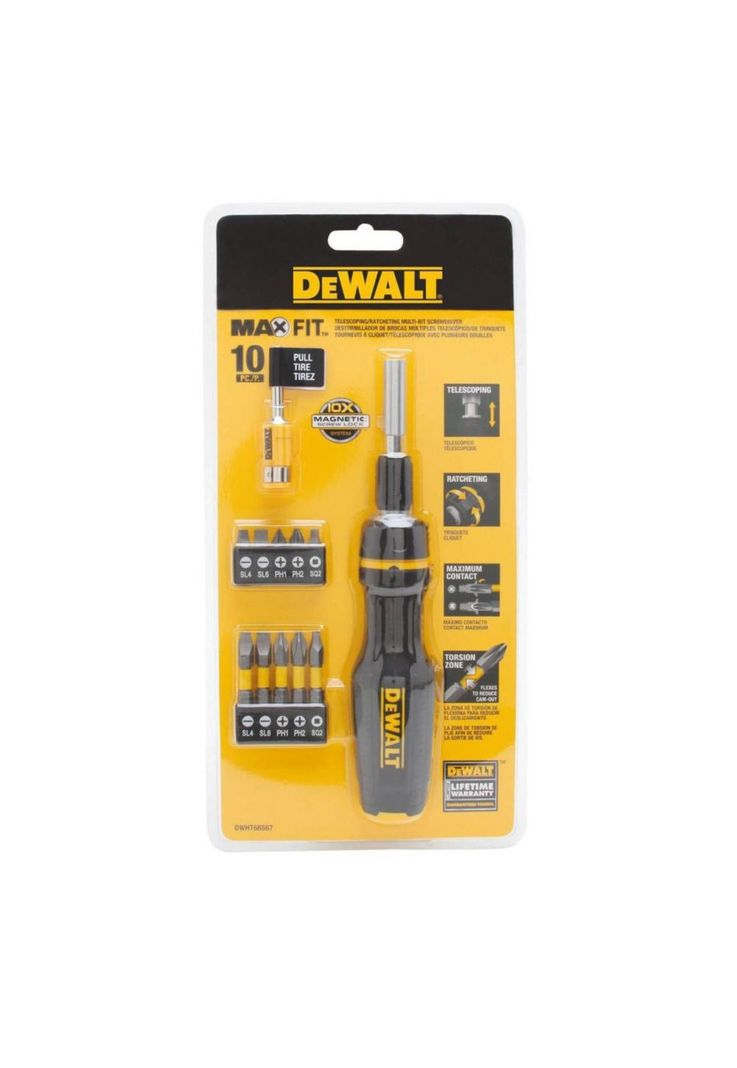 Set Destornillador Telescopico Multibroca Dewalt Dwht66567 Amarillo