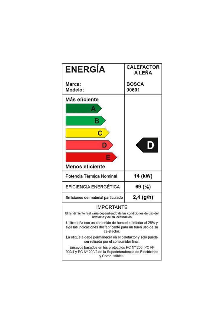 CALEFACTOR BOSCA A LEÑA LIMIT 480-2