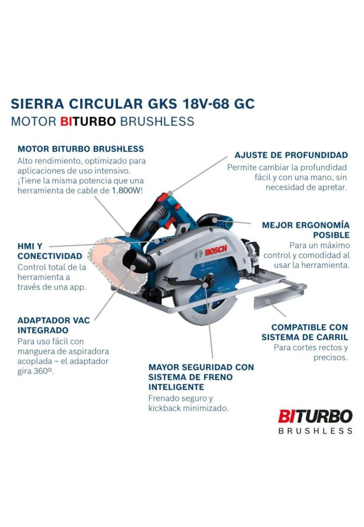 SIERRA CIRCULAR INALAMBRICO BOSCH GKS 18V-68 GC BARETOOL-2