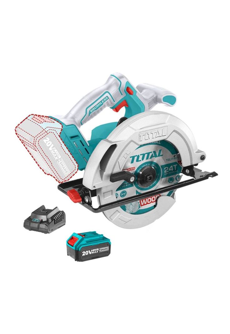 SIERRA CIRCULAR TOTAL TSLI18511 - 7.1/4 BL 20V+1BAT 4.0A+CAR-0