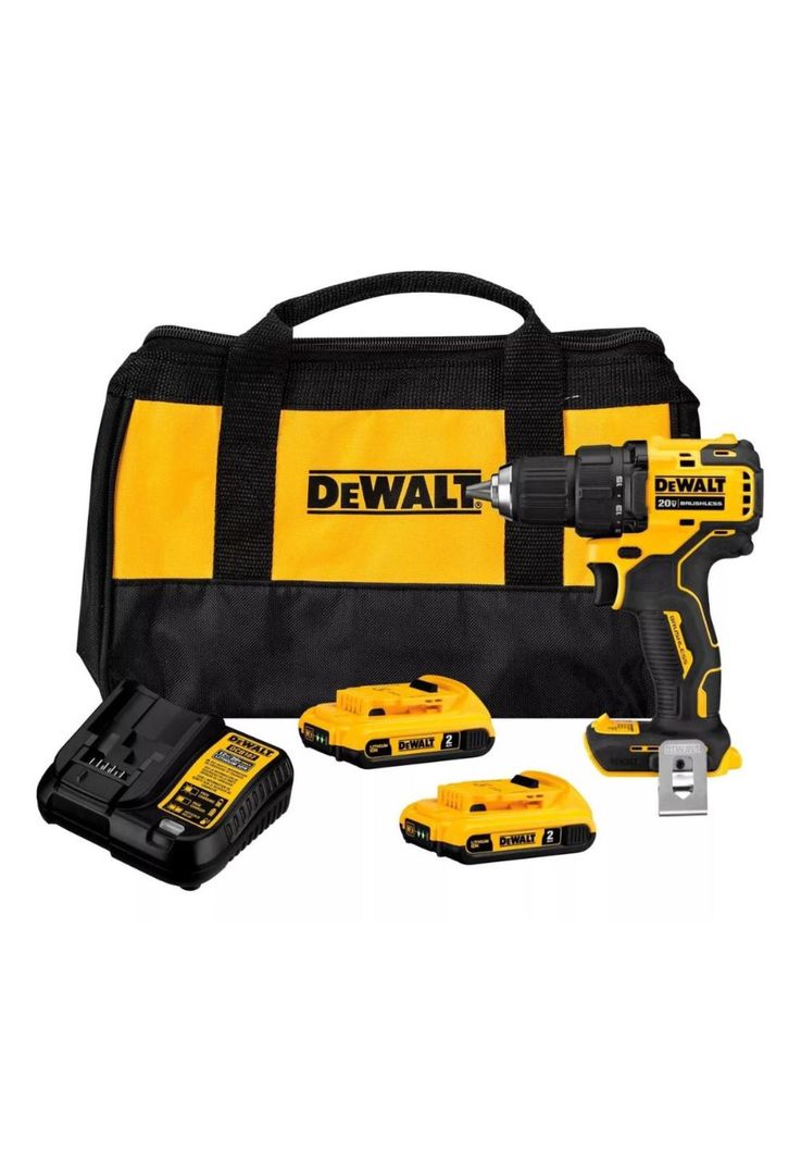 TALADRO ATORNILLADOR DEWALT DCD708D2-B2 ATOMIC 20V 1/2" + 2 BAT. 2.0AH +1 CARG-0