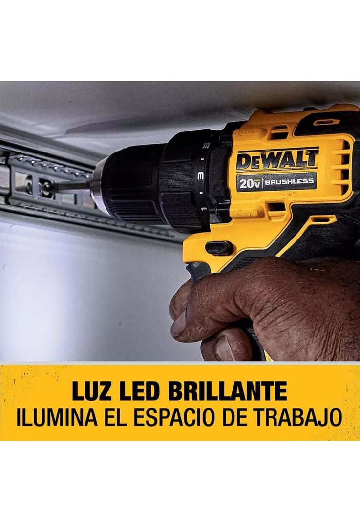 TALADRO ATORNILLADOR DEWALT DCD708D2-B2 ATOMIC 20V 1/2" + 2 BAT. 2.0AH +1 CARG-4