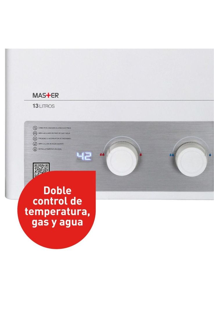 CALEFON SPLENDID 13LT GAS LICUADO MASTER TIRO FORZADO ION-3