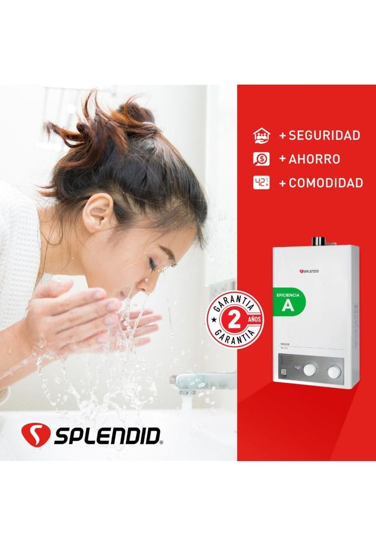 CALEFON SPLENDID 13LT GAS LICUADO MASTER TIRO FORZADO ION-5