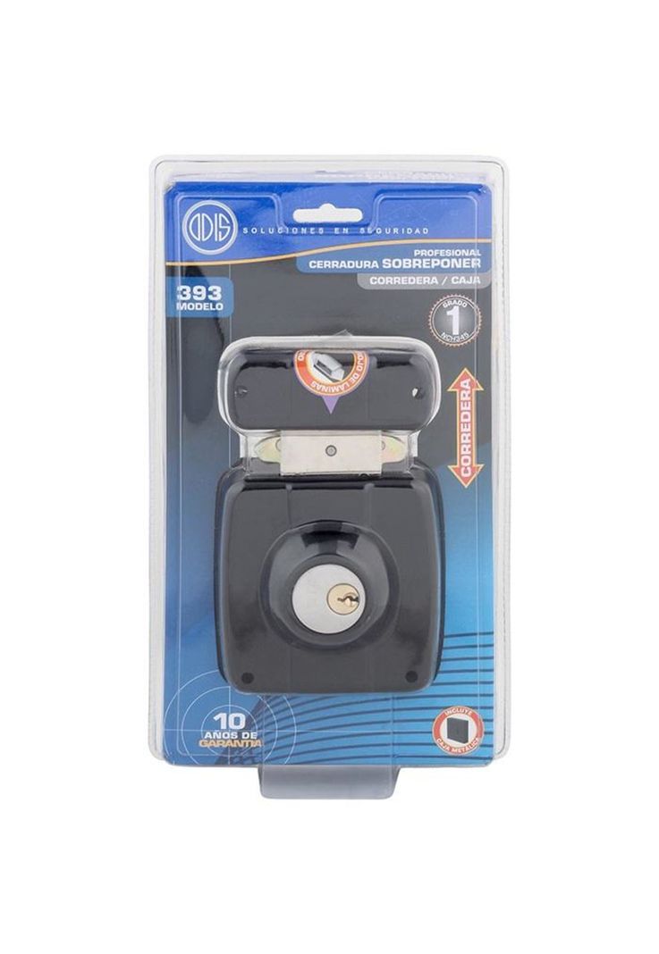 CERRADURA SOBREP ODIS 393 NEGRO C/CAJA METALICA-5