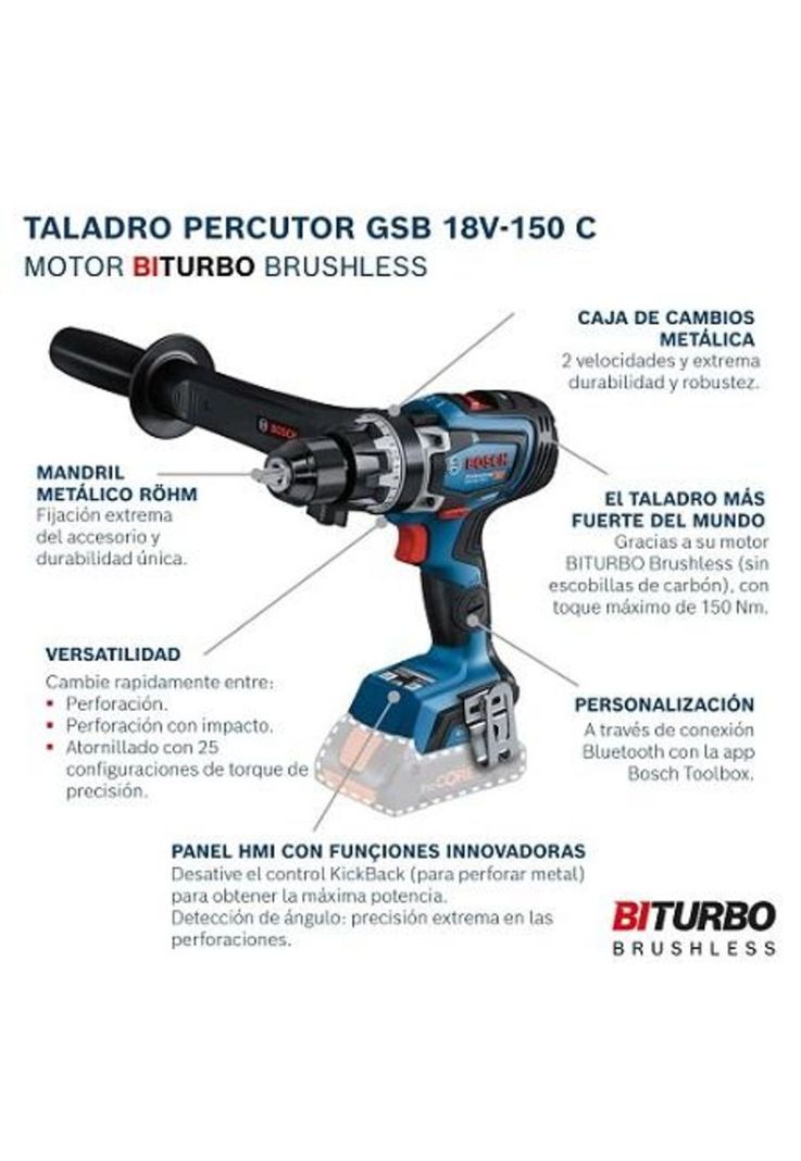 TALADRO PERCUTOR GSB 150C + L-BOX SIN BATERIA NI CARGADOR-3