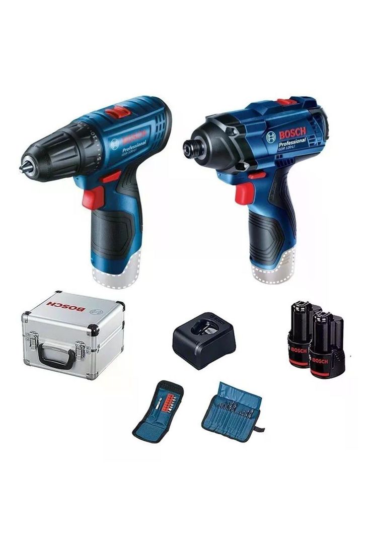 PACK BOSCH TALADRO ATORNILLADOR GSR 120-LI + LLAVE DE IMPACTO GDR 120-LI + MALETA METALICA-0