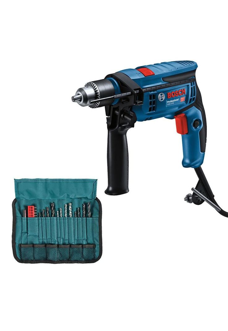 TALADRO PERCUTOR ATORNILLADOR BOSCH GSB 13 RE 650W + 23 ACC-0