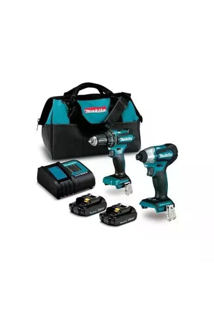KIT MAKITA DLX2416YX2 18V TALADRO PERCUTOR +ATORNILLADOR IMPACTO-0