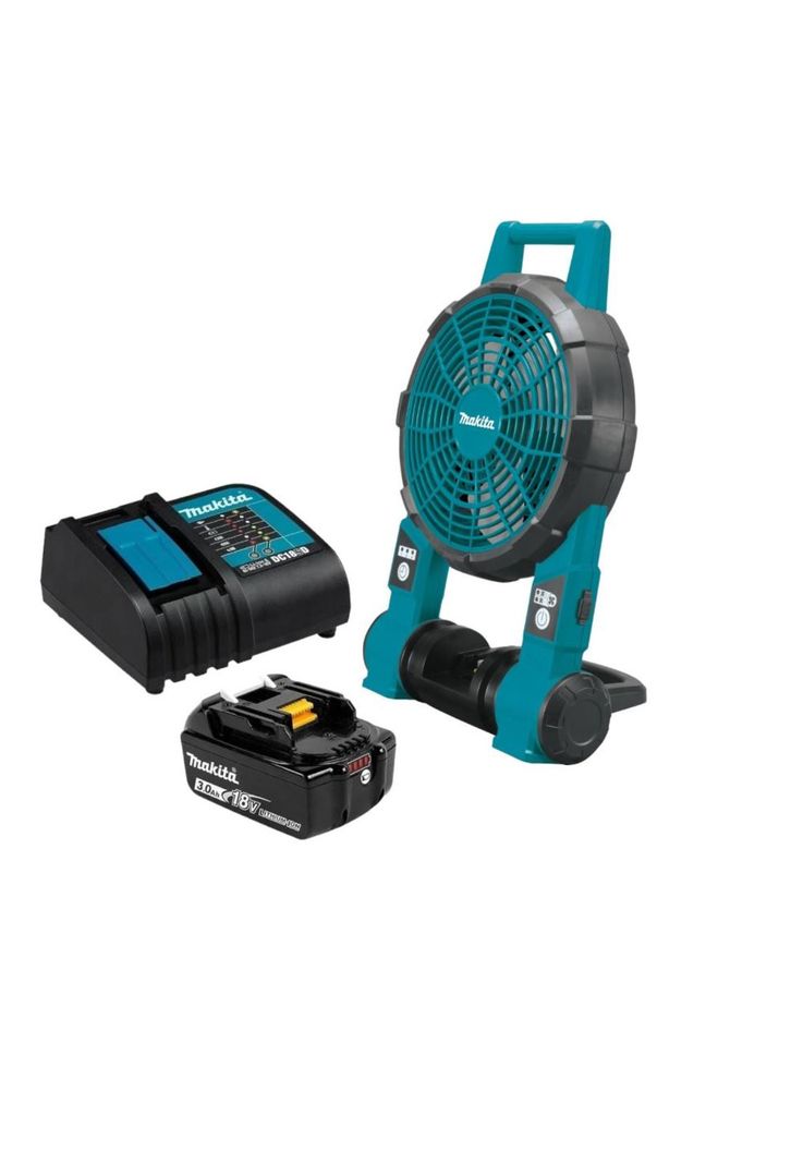 KIT MAKITA BATERIA Y CARGADOR 18V 3.0AH + VENTILADOR 18V-250MM INALAMBRICO DCF201Z-0