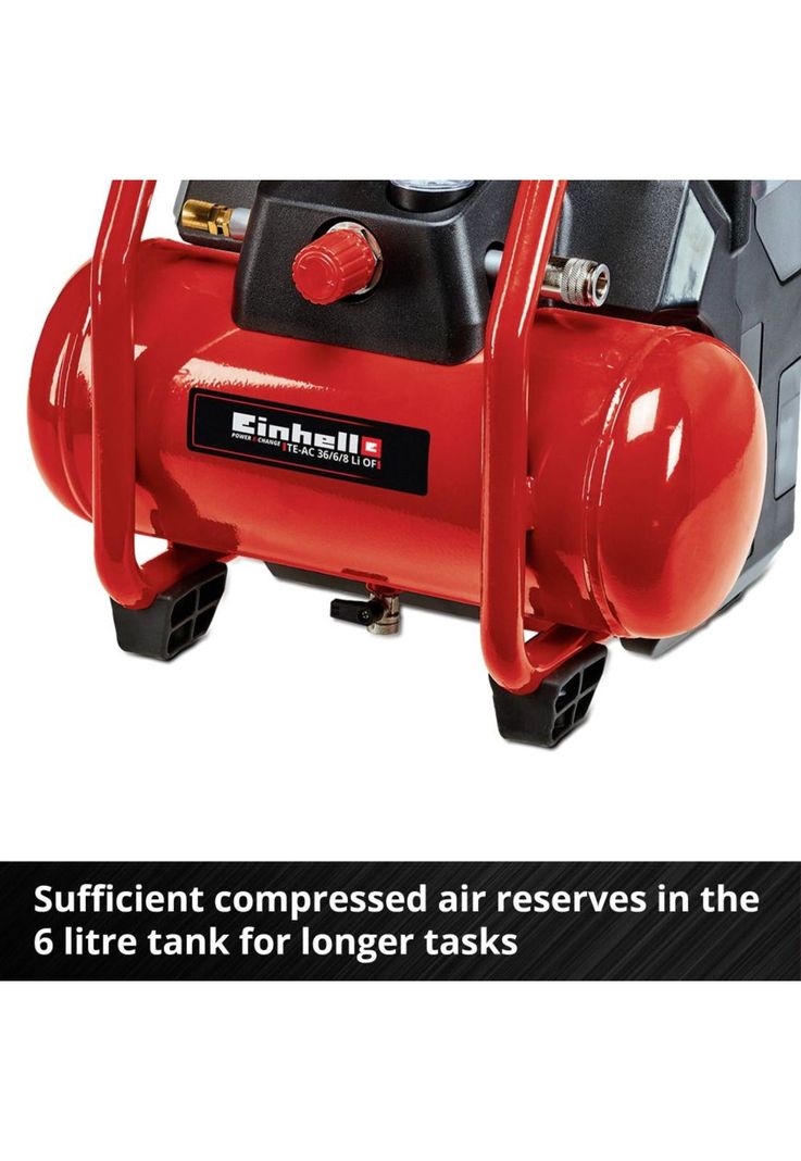 COMPRESOR INALAMBRICO EINHELL TE-AC 36/6/8 LI OF SET SOLO 36V-2