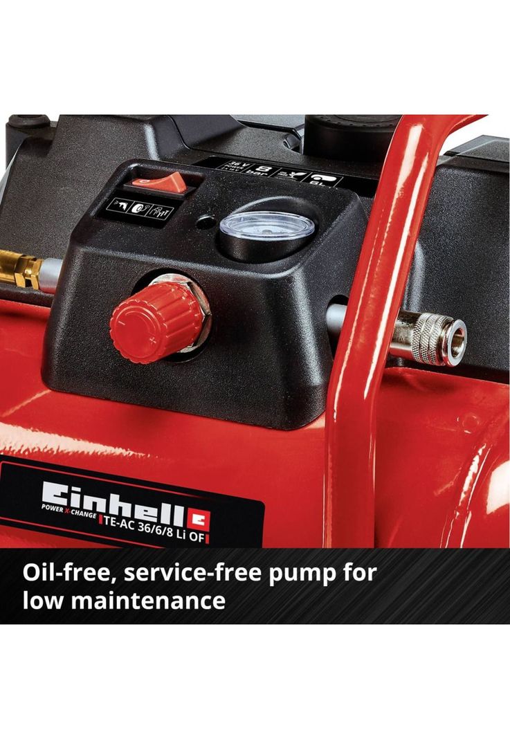 COMPRESOR INALAMBRICO EINHELL TE-AC 36/6/8 LI OF SET SOLO 36V-3