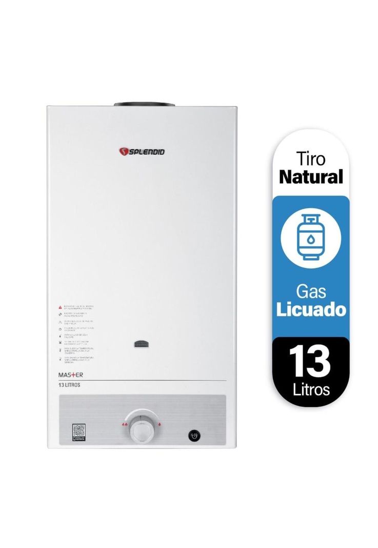 Calefont Splendid Gas Licuado Master Tiro Natural 13L.-0