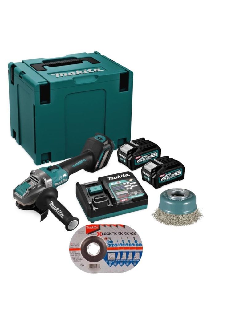 KIT 40V MAKITA GA040GM202-1 Esmeril 4.1/2" + 2 Bat 4.0+ Carg-0