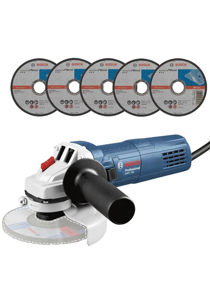 ESMERIL ANGULAR BOSCH 1700 W GWS 700 - 220V + 5 DISCOS