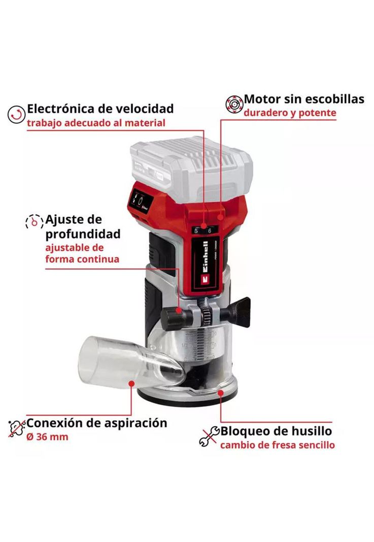FRESADORA INALAMBRICA EINHELL 18V TP-ET 18 Li BL - Solo-2
