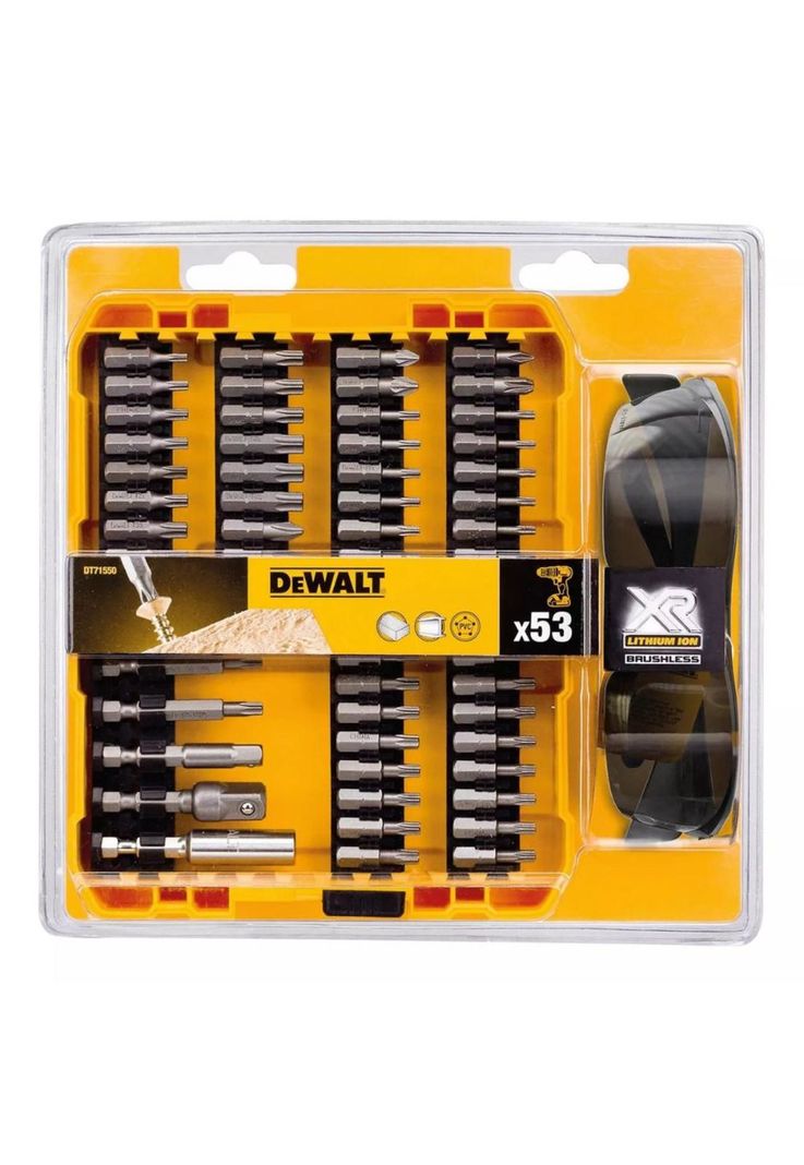 SET DEWALT DT71550-QZ 52 PZAS P-ATORNILLAR +LENTES OSCUROS