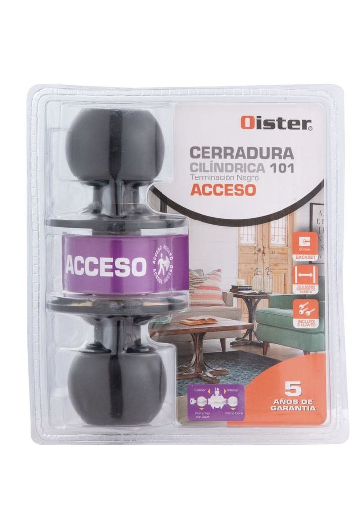 CERRADURA CILINDRICA OISTER 101 ACCESO NEGRO-5
