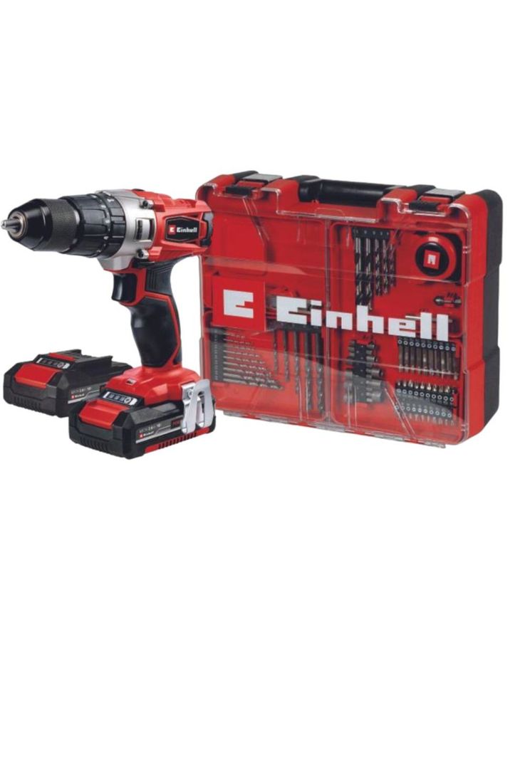 TALADRO EINHELL TE-CD 18/2 LI+64 ACC+2BAT 2.0AH-1