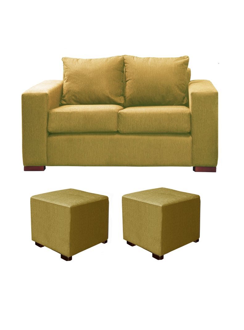 Sofa Cedric 2 Cuerpos + 2 Pouf Beige-0