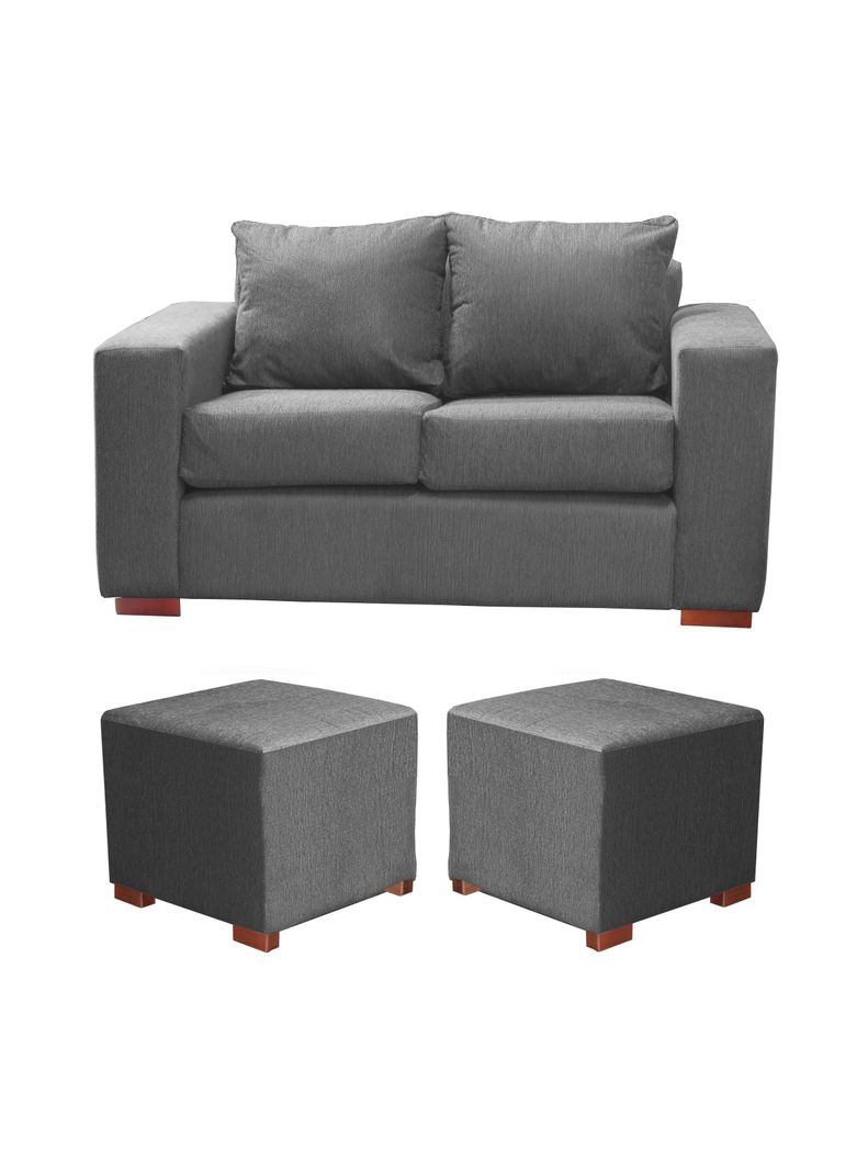Sofa Cedric 2 Cuerpos + 2 Pouf Marengo-0