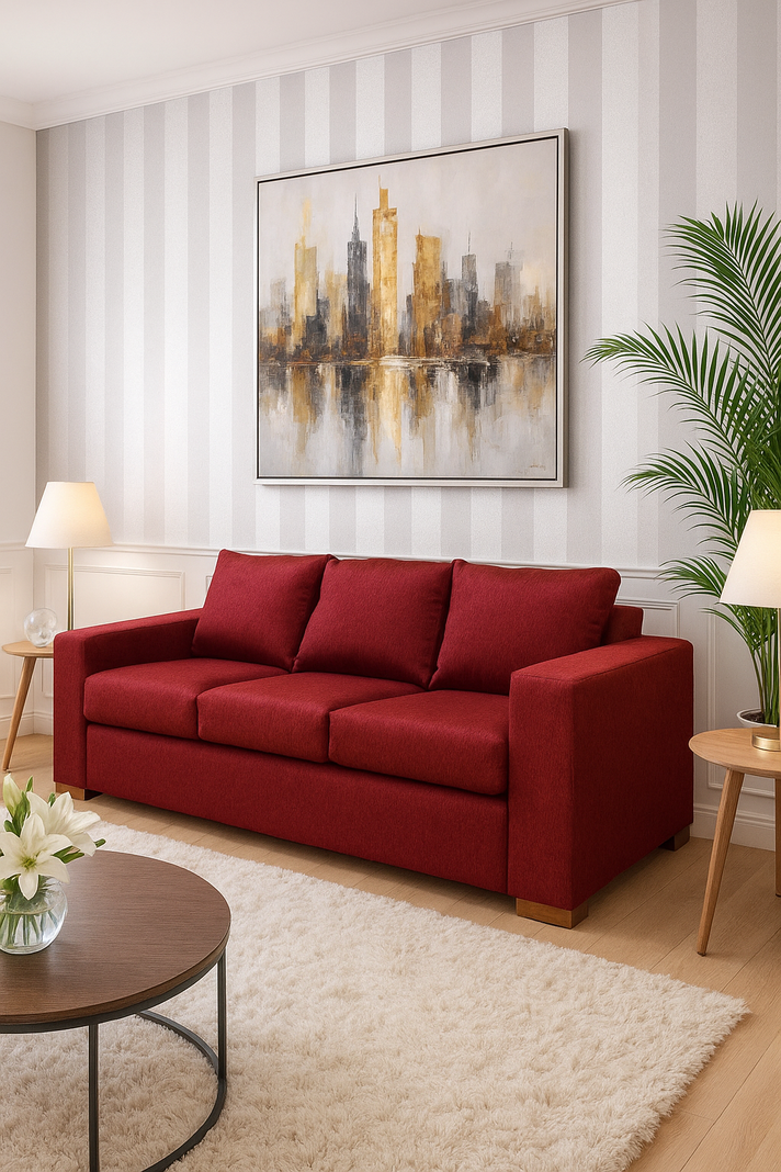 Sofa Cedric 3 Cuerpos Berry
