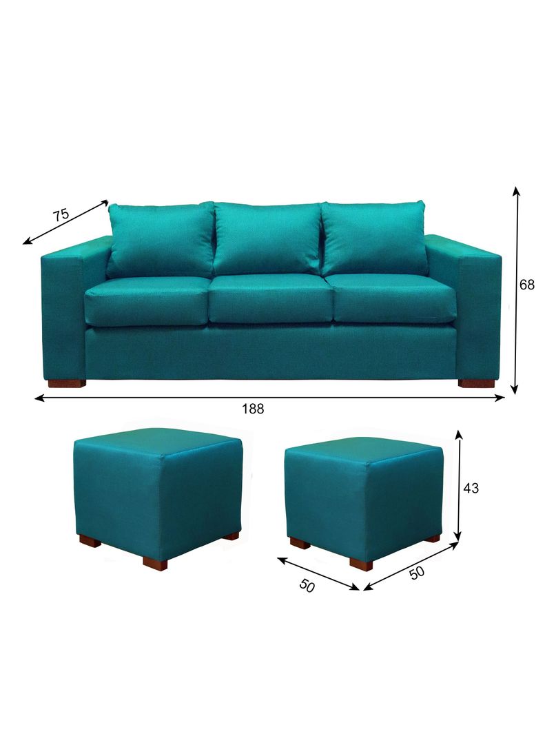Sofa Cedric 3 Cuerpos + 2 Pouf Calipso-1