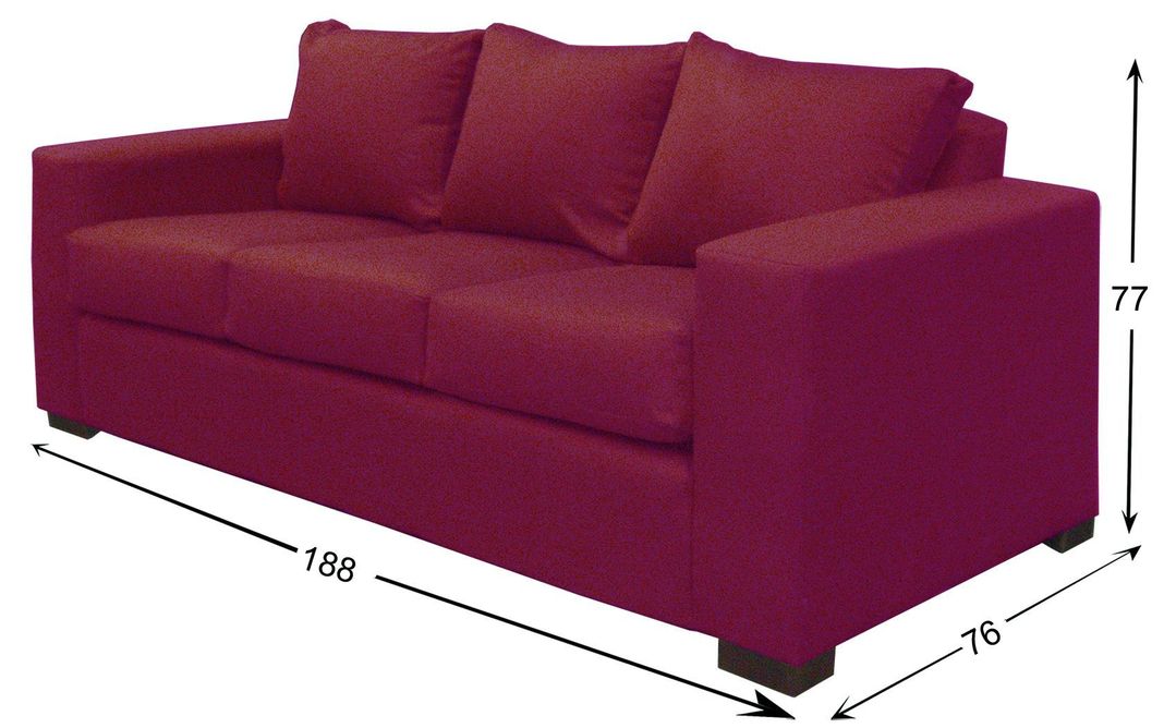 Sofa Cedric 3 Cuerpos + 2 Pouf Berry-4