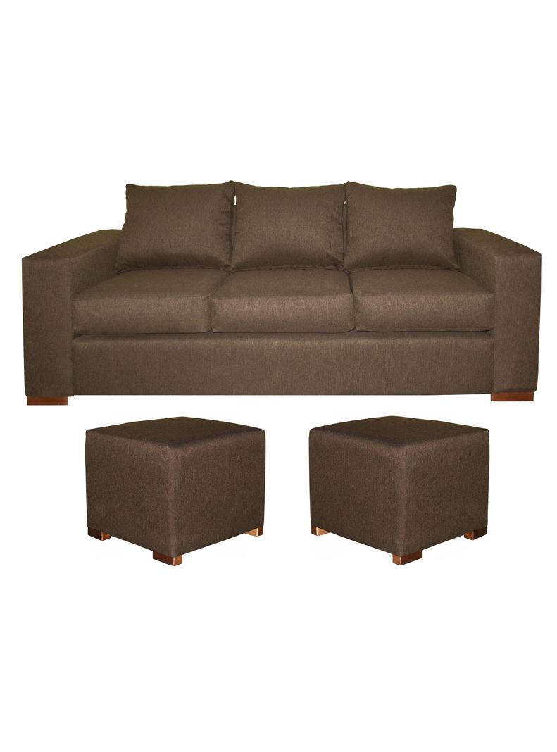 Sofa Cedric 3 Cuerpos +2 Pouf Brown-0