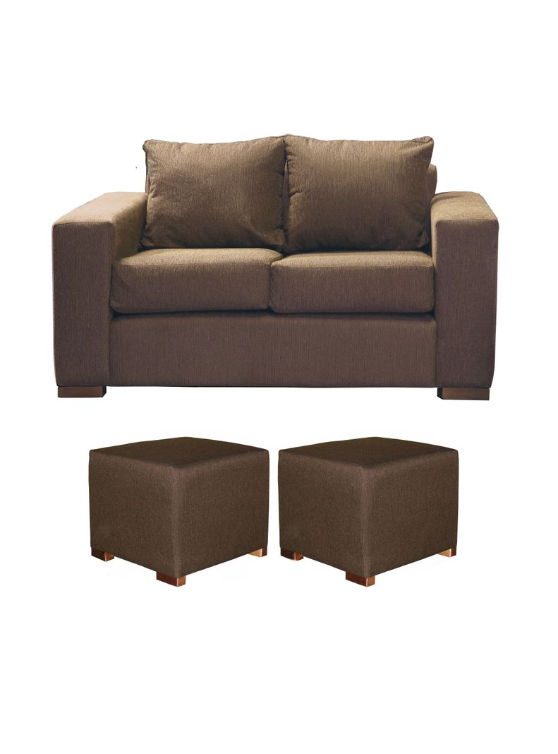 Sofa Cedric 2 Cuerpos + 2 Pouf Brown-0