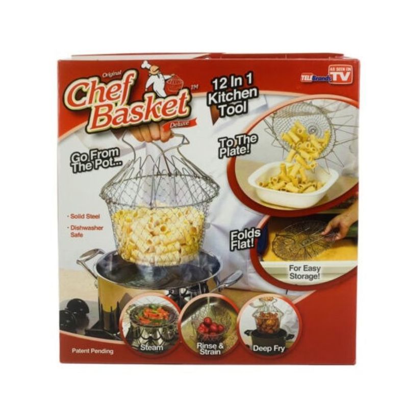 Cesta Plegable Canasta Para Freir Colador Acero Inoxidable-0