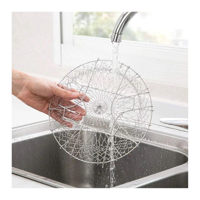 Cesta Plegable Canasta Para Freir Colador Acero Inoxidable-2