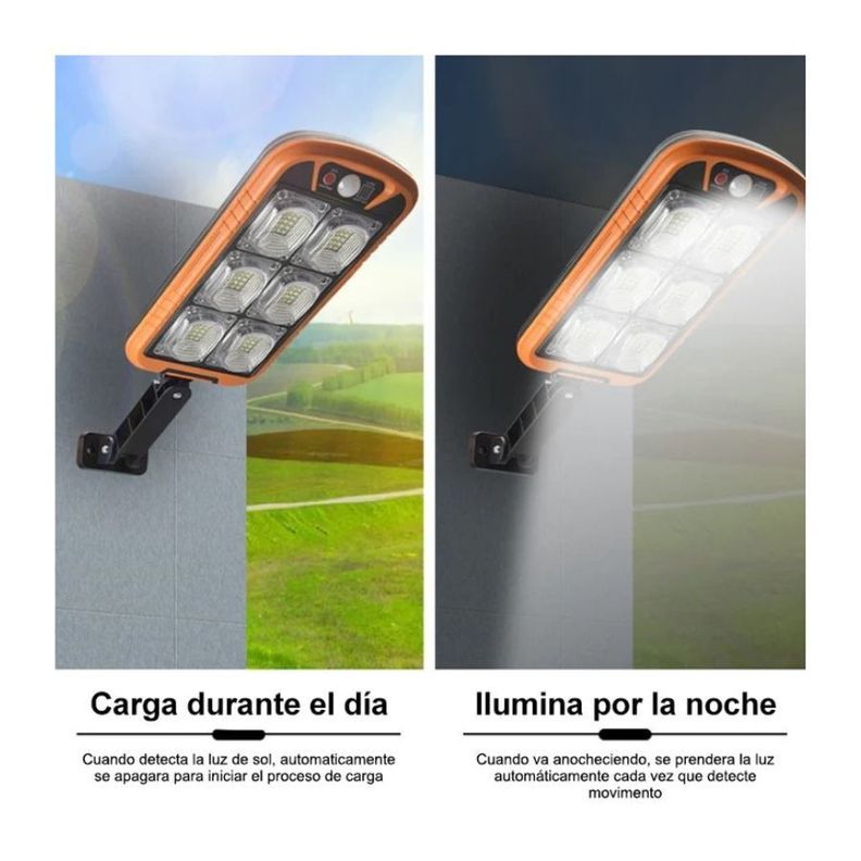 Lampara Poste Solar Led Sensor De Movimiento Impermeable-1