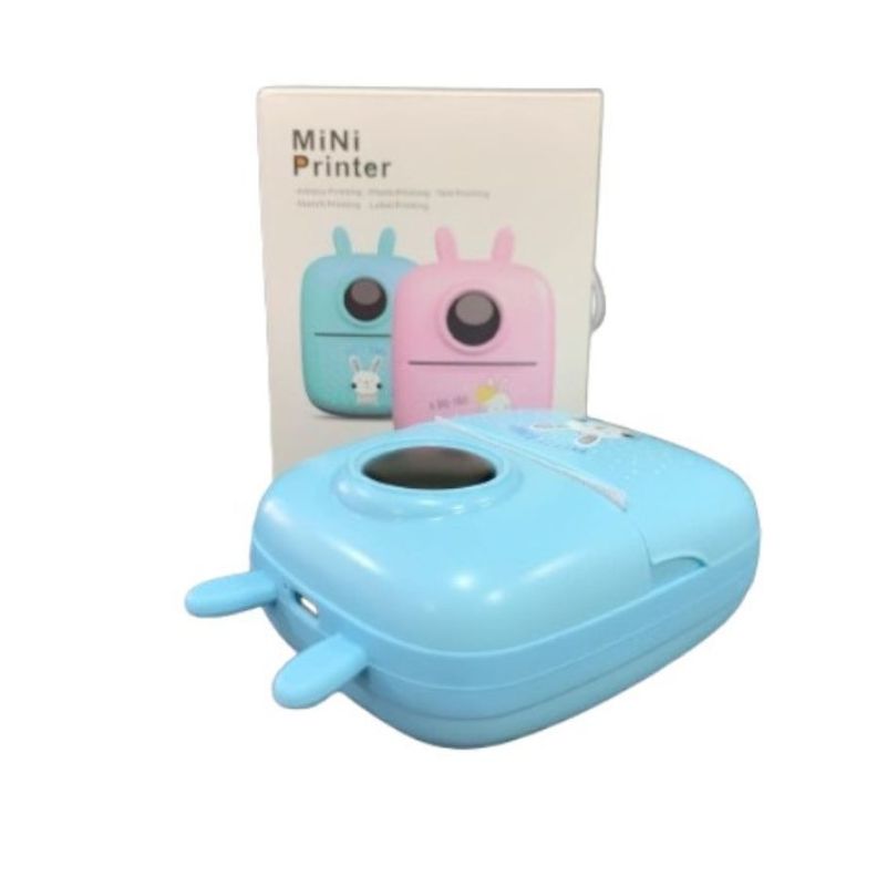 Mini Impresora Fotos Portátil Niños Electrónico Bluetooth Azul-2