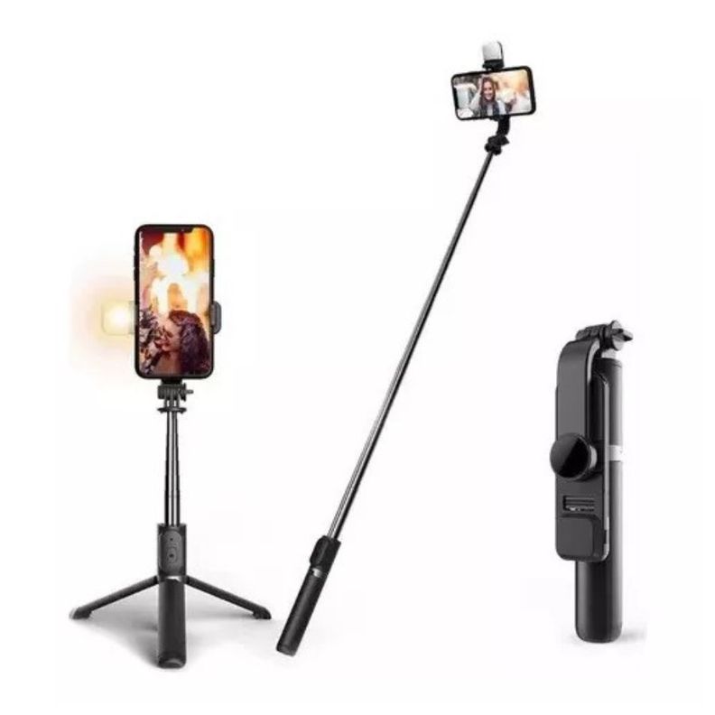 Palo Selfie Trípode Baston Extensible Bluetooth Multifunción-2