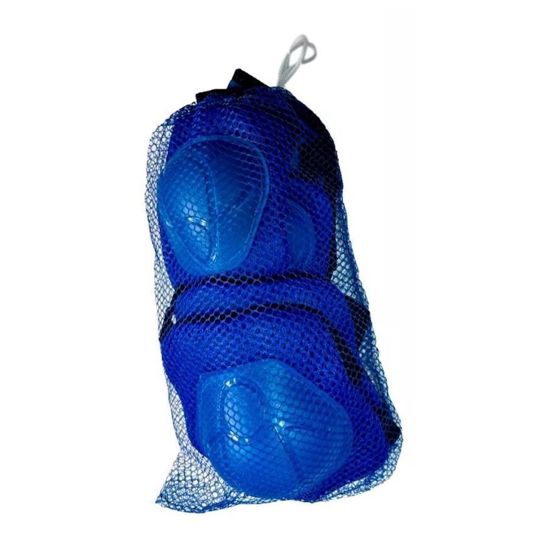 Set Codera Muñequera Rodillera  Protectores Bici Patines Color Azul-2