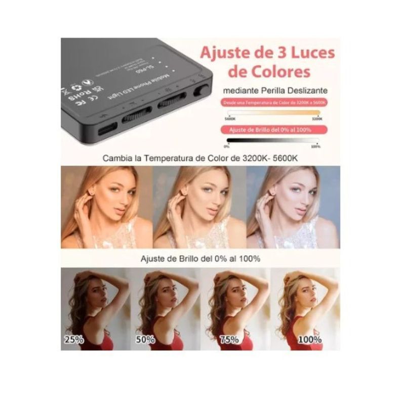 Luz Led Selfie Adaptable Portatil Celular Notebook iPhone Android-2