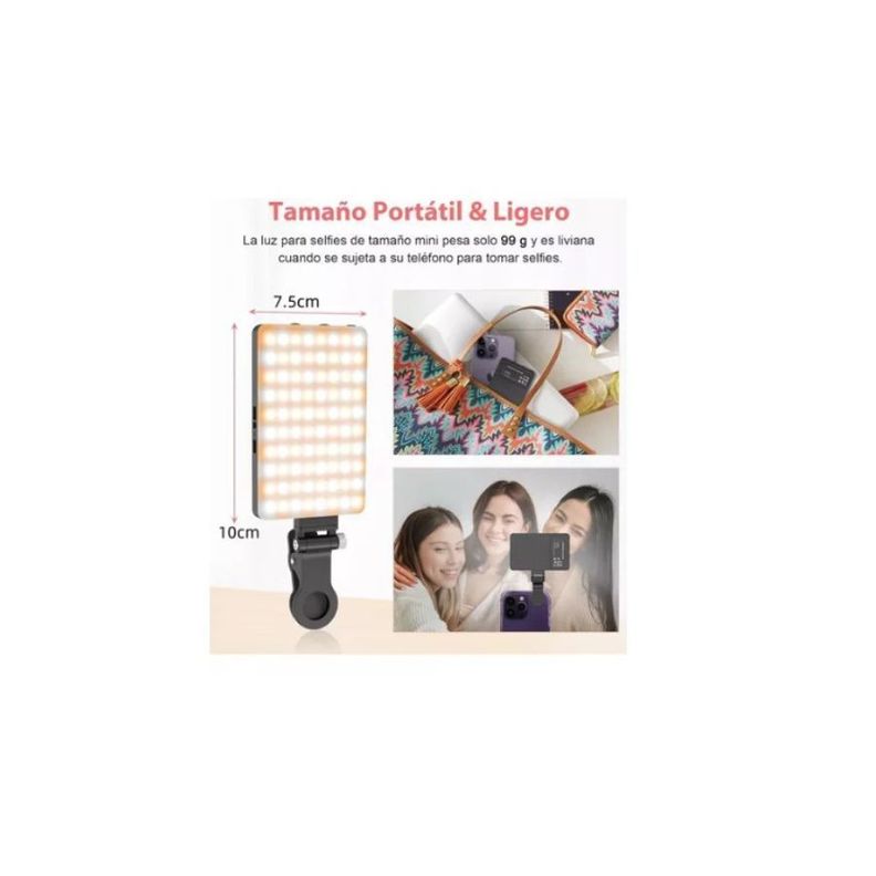 Luz Led Selfie Adaptable Portatil Celular Notebook iPhone Android-4